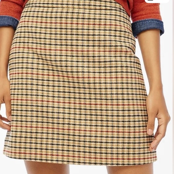 🤎🧡 NWT J. CREW PLAID WOOL SKIRT! - Picture 3 of 10
